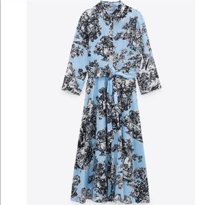 COPY - Zara toile floral print shirt dress, very chic and very French. Perfect!